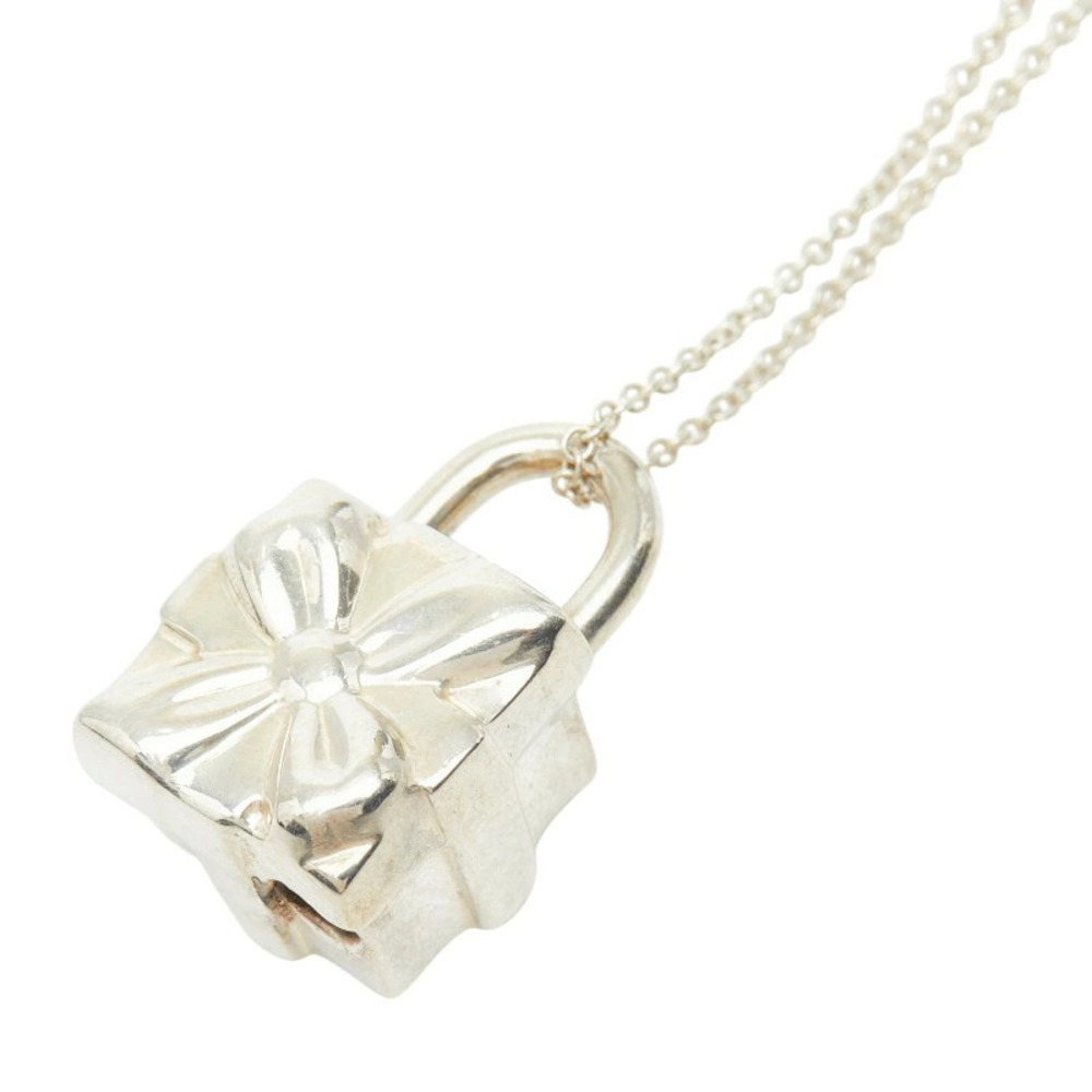 Tiffany Co Lock Rion Pendant Necklace Silver TIFFANYCo